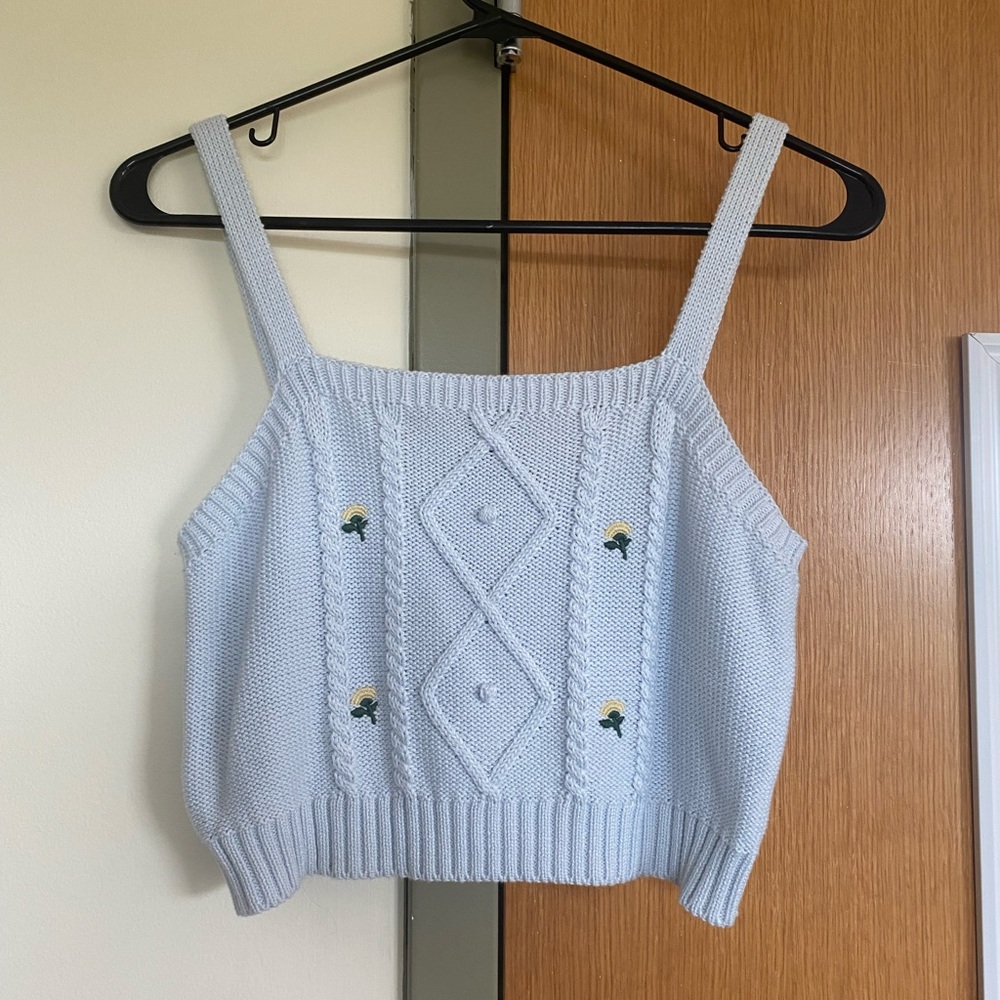Light blue Cropped sweater tank